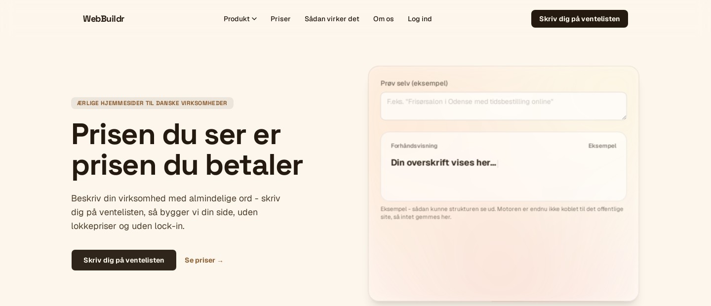 Sk&aelig;rmbillede af WebBuildr